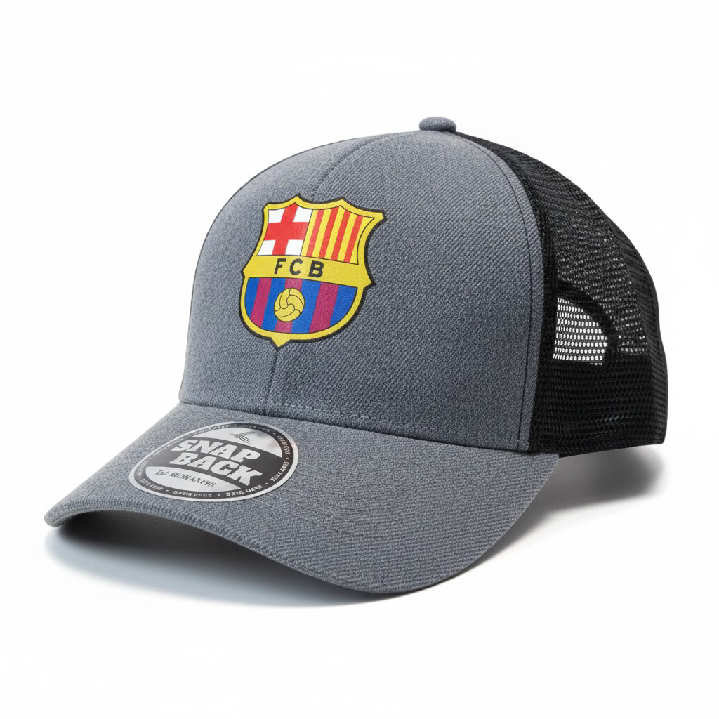 FC Barcelona Grey & Black Trucker Cap