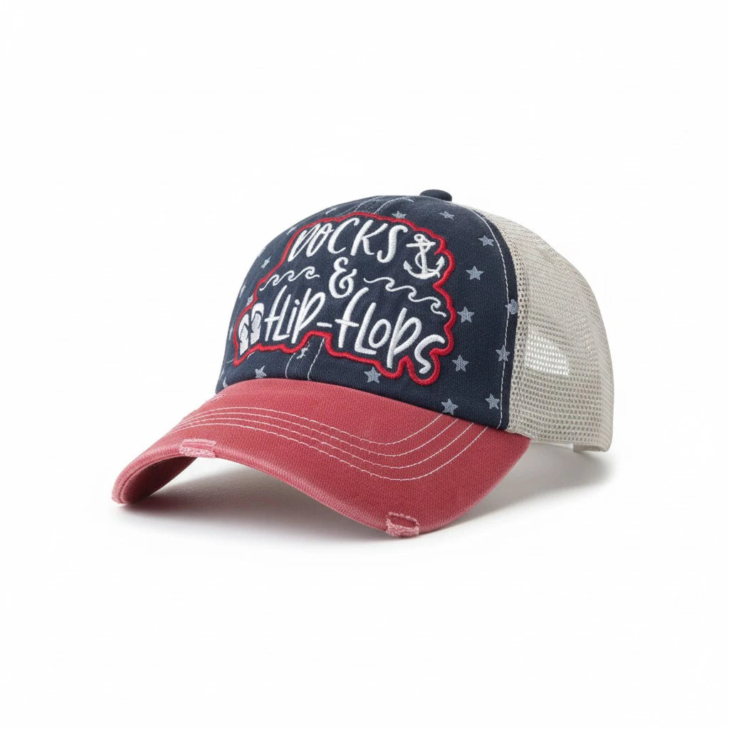 "Docks & Flip-Flops" Vintage Trucker Cap