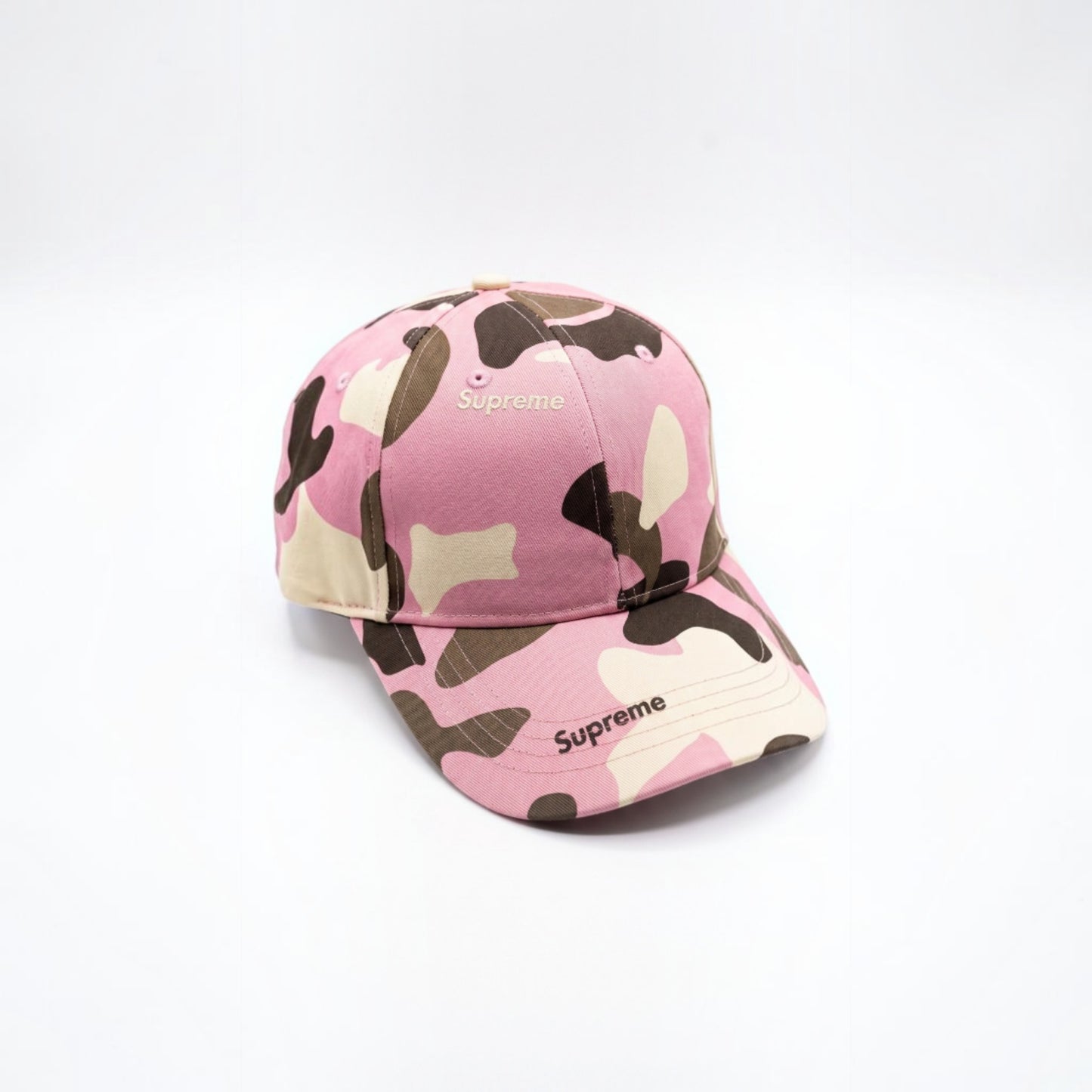 Pink Camo Supreme Embroidered Baseball Cap