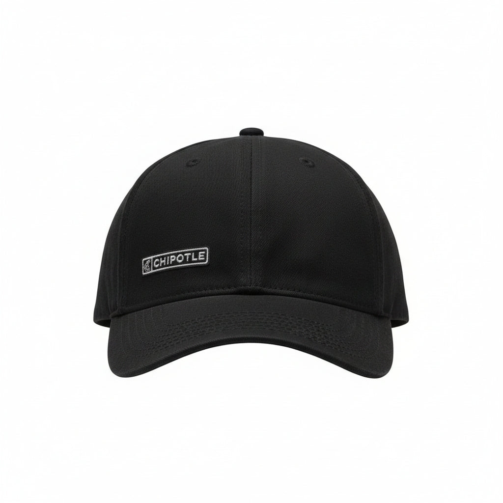 Chipotle Embroidered Logo Black Baseball Cap