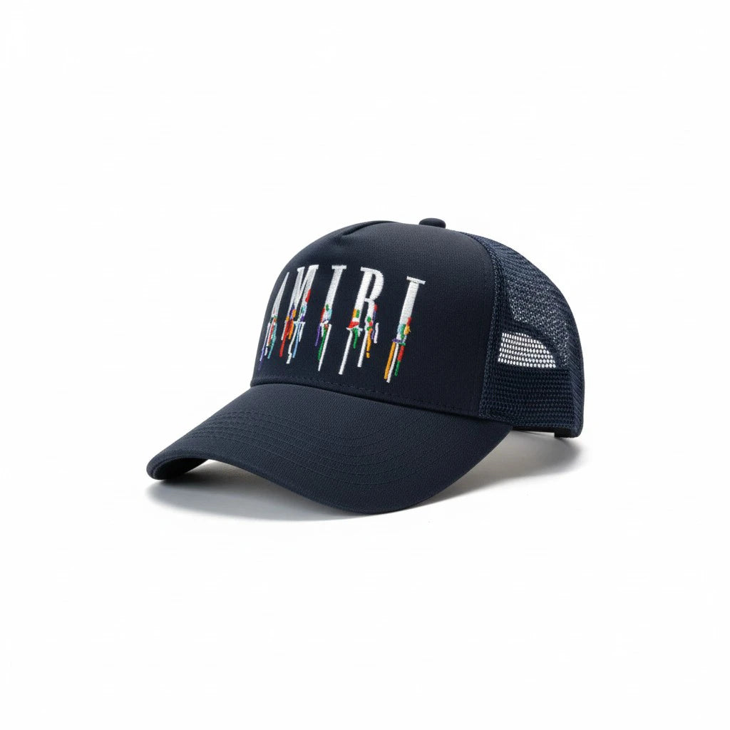 AMIRI Paint Drip Logo Trucker Hat