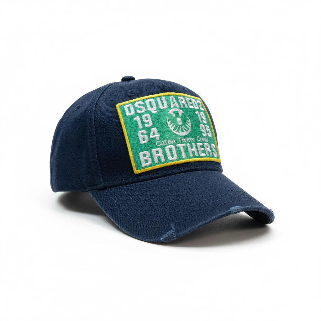 DSQUARED2 Brothers Caten Twins Patch Baseball Cap – Navy Blue