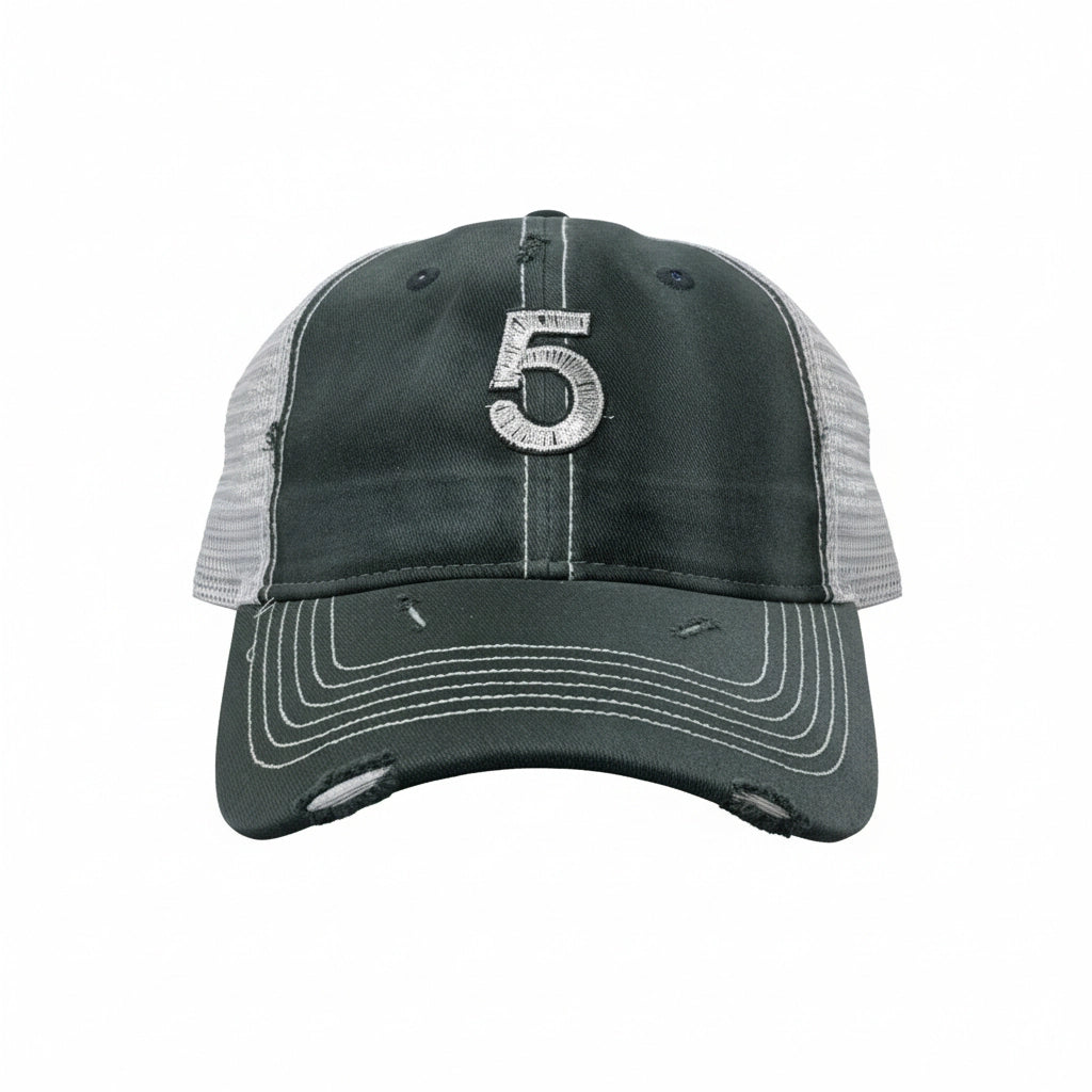 Number 5 washed Trucker