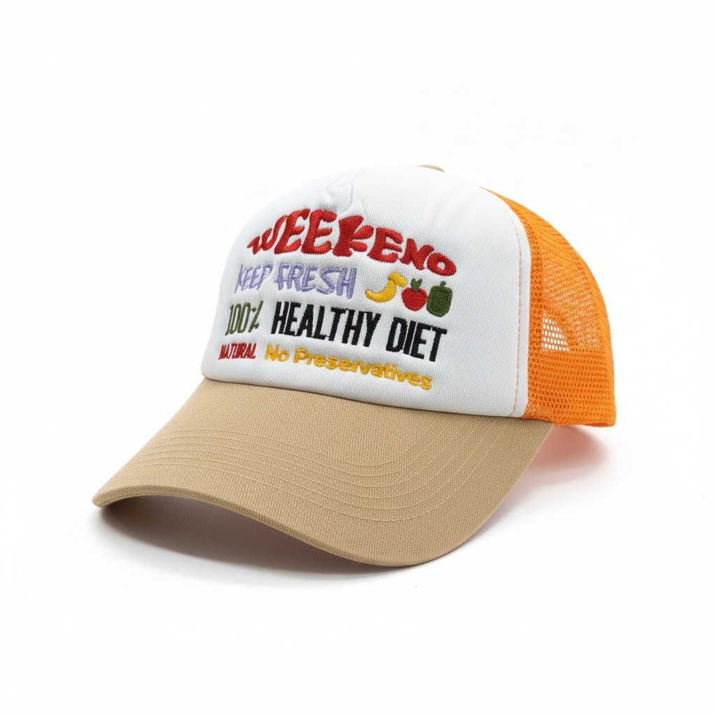 "Weekend Healthy Diet" Embroidered Trucker