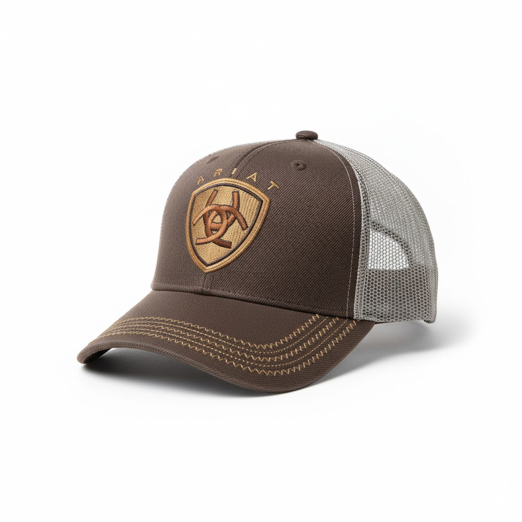 Ariat Shield Brown & Tan Trucker Cap