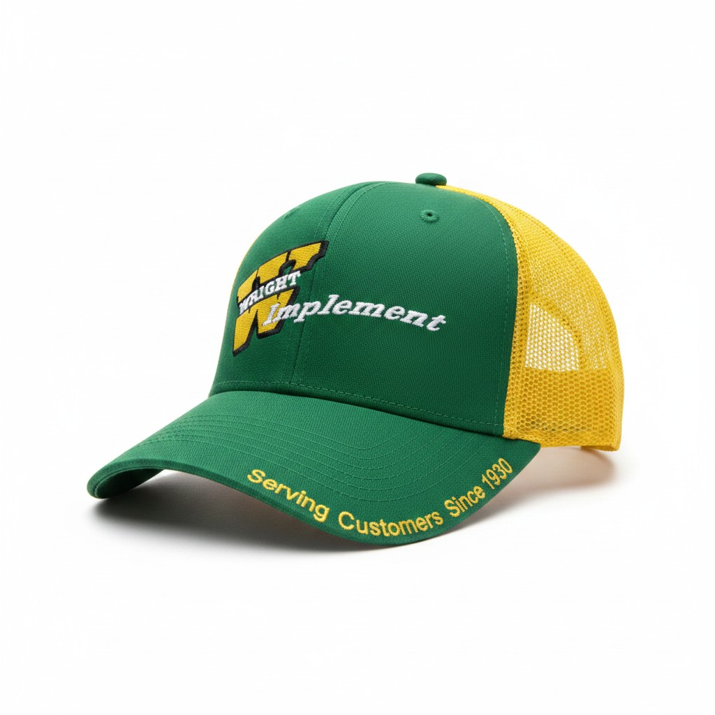 Wright Implement Vintage Trucker Cap – Green/Yellow