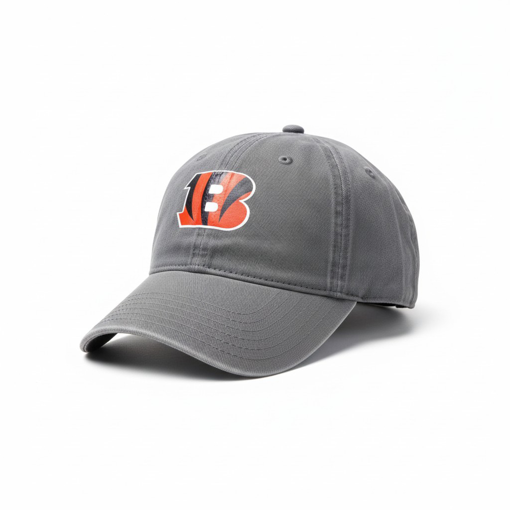 Cincinnati Bengals "B" Logo Dad Hat - Charcoal Gray.