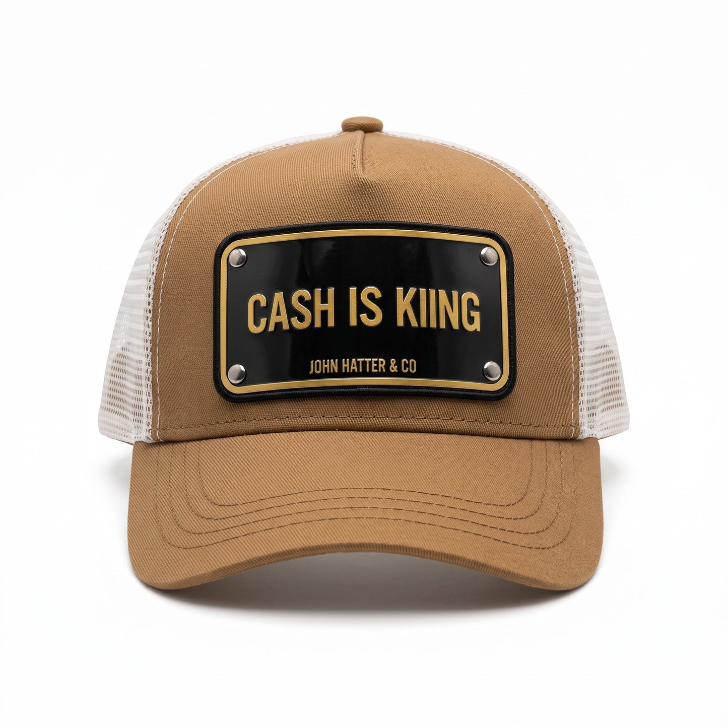 John Hatter & Co. "Cash Is King" Trucker Cap – Beige / Camel