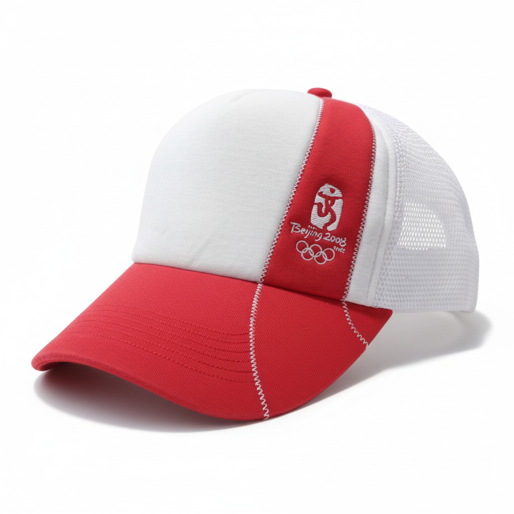 Olympic Spirit Two-Tone Mesh Snapback (Red/White)