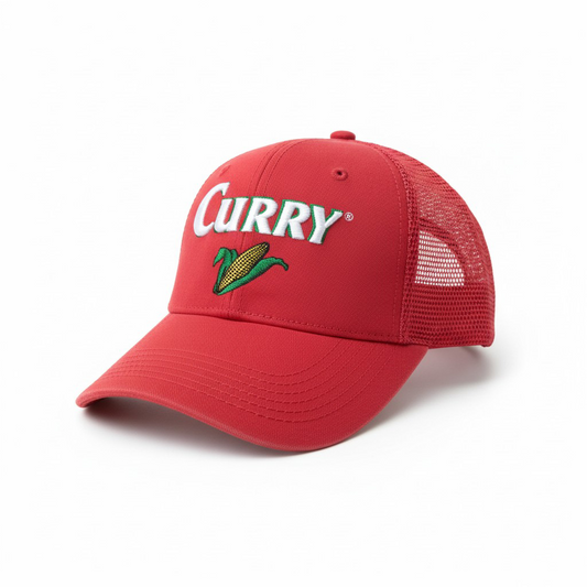 Heritage Corn Logo Trucker – Crimson