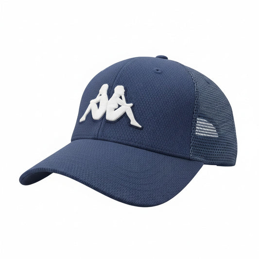 Kappa Omini Logo Mesh Back Baseball Cap in Navy/White