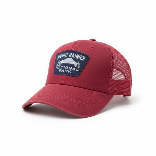 Mount Rainier National Park Trucker Hat – Crimson