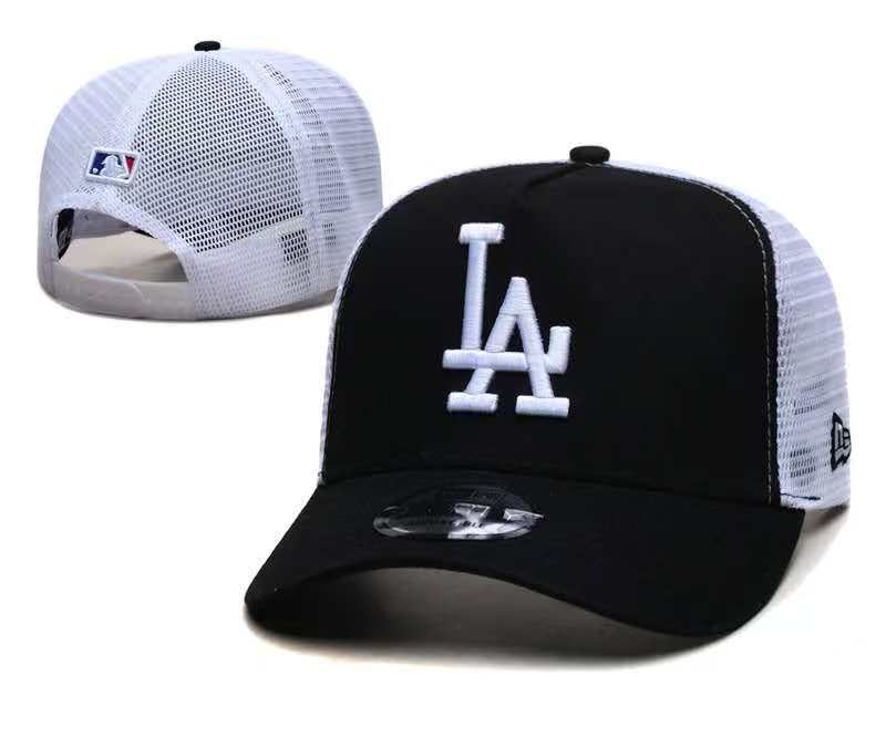 Los Angeles Dodgers White Mesh Trucker Cap - Black/White