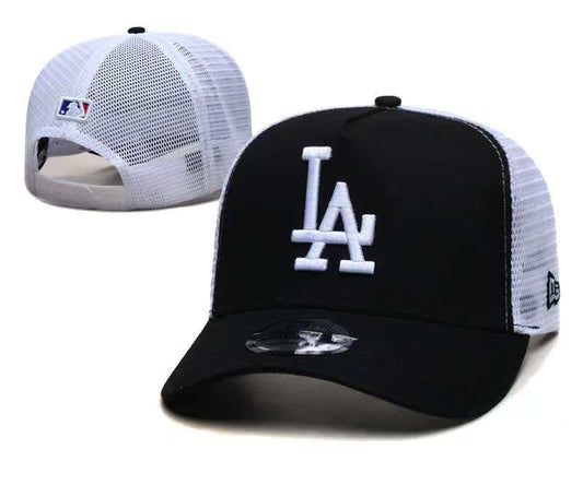 Los Angeles Dodgers White Mesh Trucker Cap - Black/White