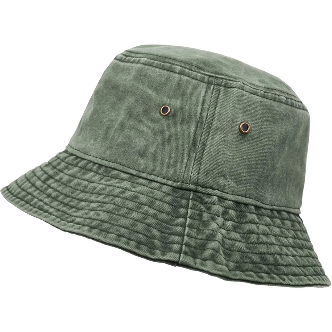 Unisex Washed Cotton Bucket Hat – Vintage Distressed Sun Cap