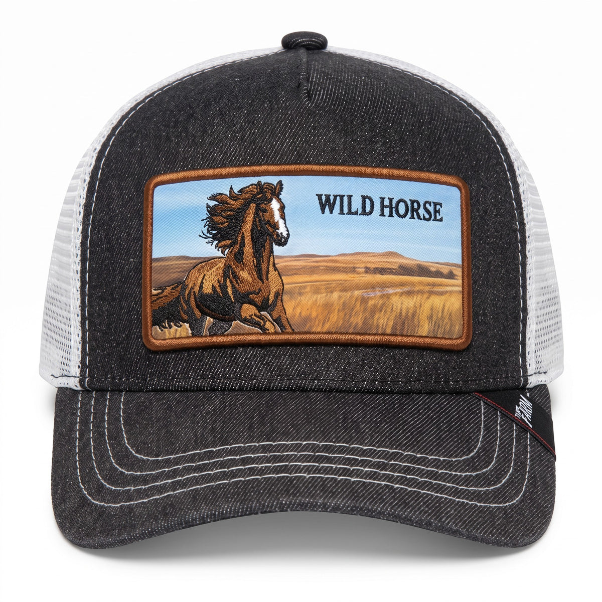 The Farm “Wild Horse” Washed Black Trucker Cap