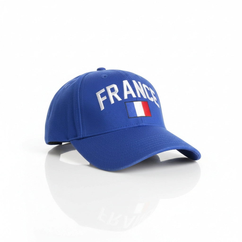 French National Flag Embroidered Baseball Cap – Royal Blue