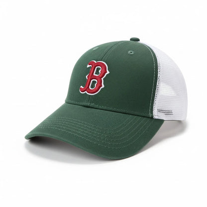Boston Red Sox Inspired Two-Tone Mesh Trucker Hat