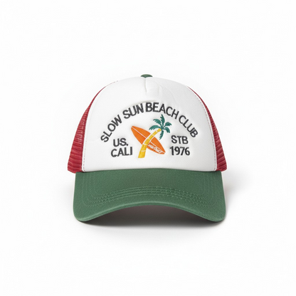 Retro "Slow Sun Beach Club" STB 1976 Mesh Trucker Cap