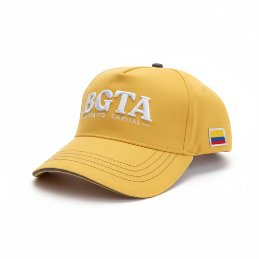 BGTA Distrito Capital Bogotá Yellow Baseball Cap with Colombia Flag