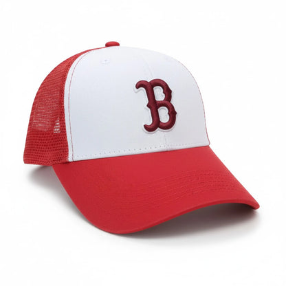 Boston Red Sox Inspired Two-Tone Mesh Trucker Hat