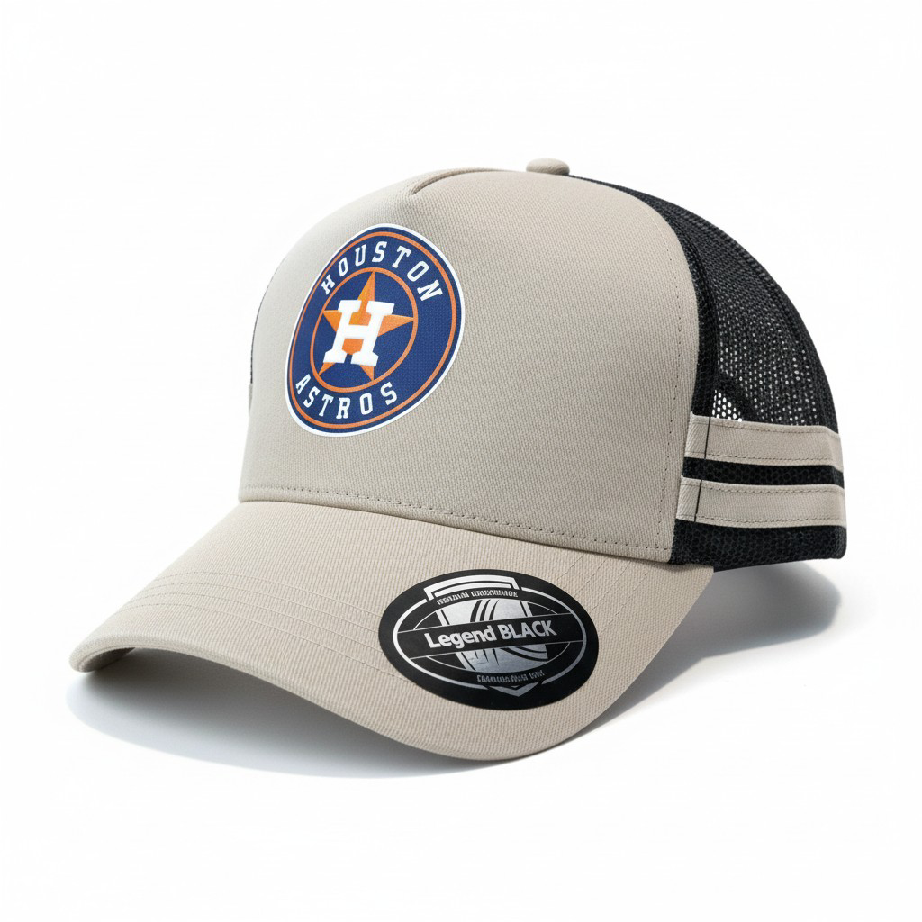 Houston Astros "Legend Black" Trucker Cap — Sand/Black