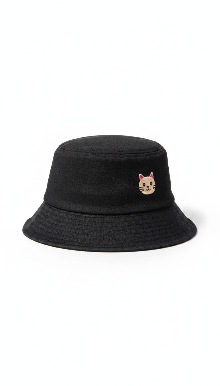 The Embroidered Cat Bucket Hat