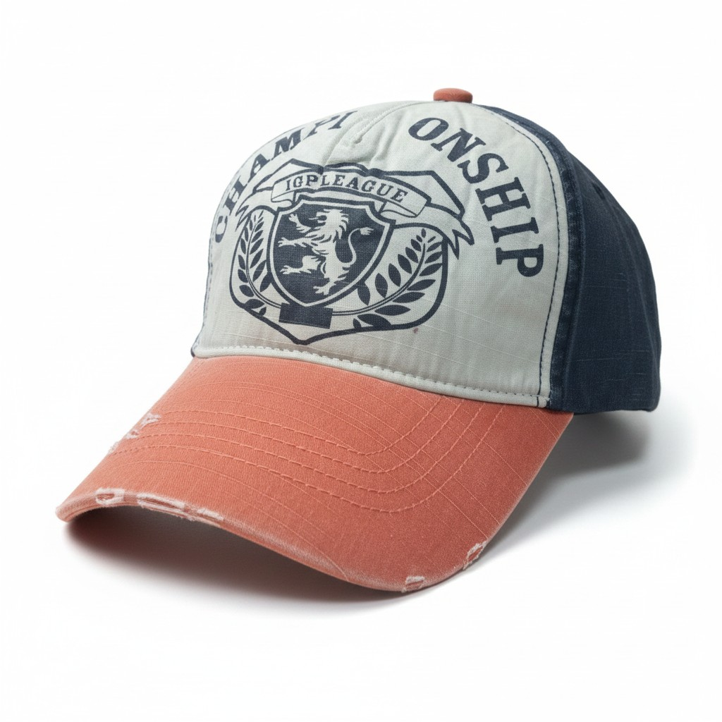Championship Lion Emblem Washed Cotton Cap