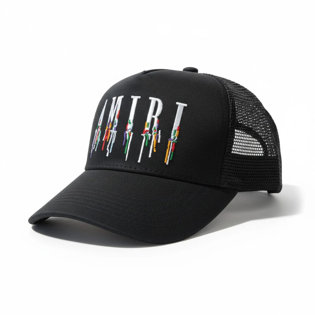 AMIRI Paint Drip Logo Trucker Hat
