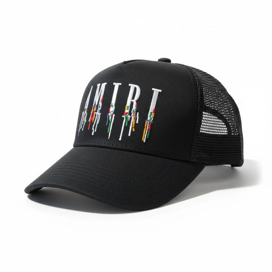 AMIRI Paint Drip Logo Trucker Hat