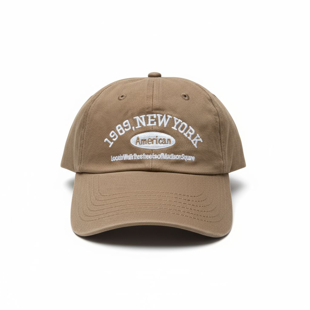 1989 New York "American" Embroidered Khaki Dad Hat