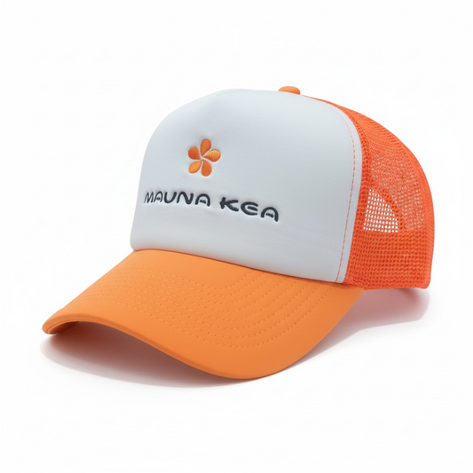 Mauna Kea Orange & White Trucker Hat
