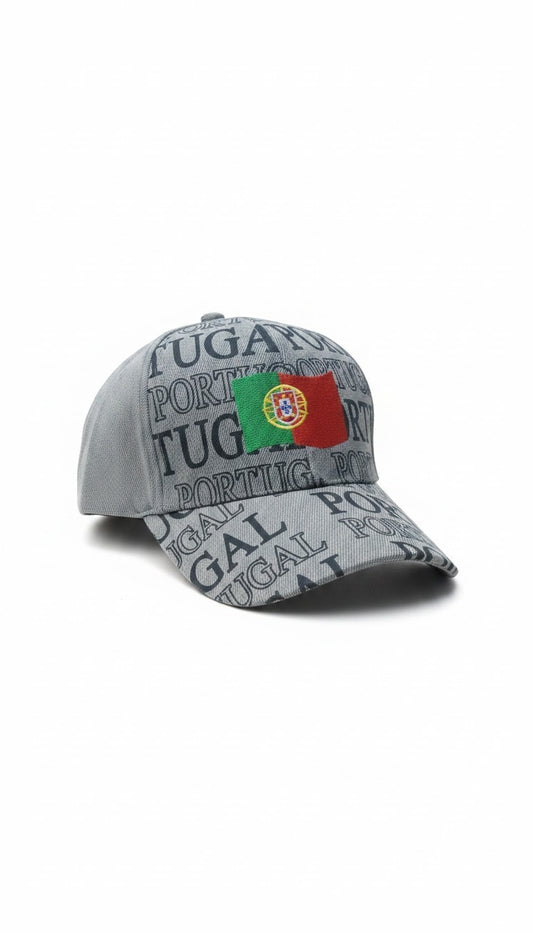 Portugal Flag All-Over Print Grey Cap