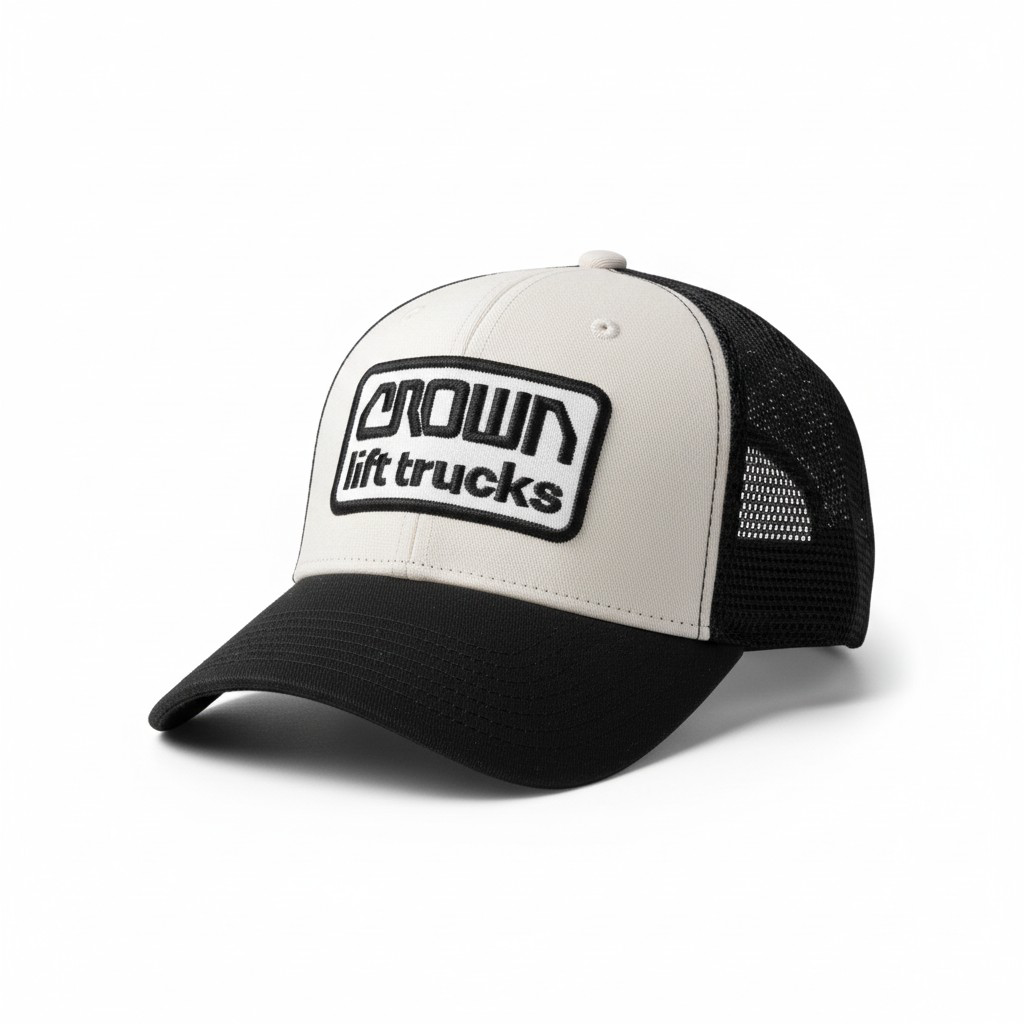 Crown Lift Trucks Retro Trucker Cap — Black & Cream