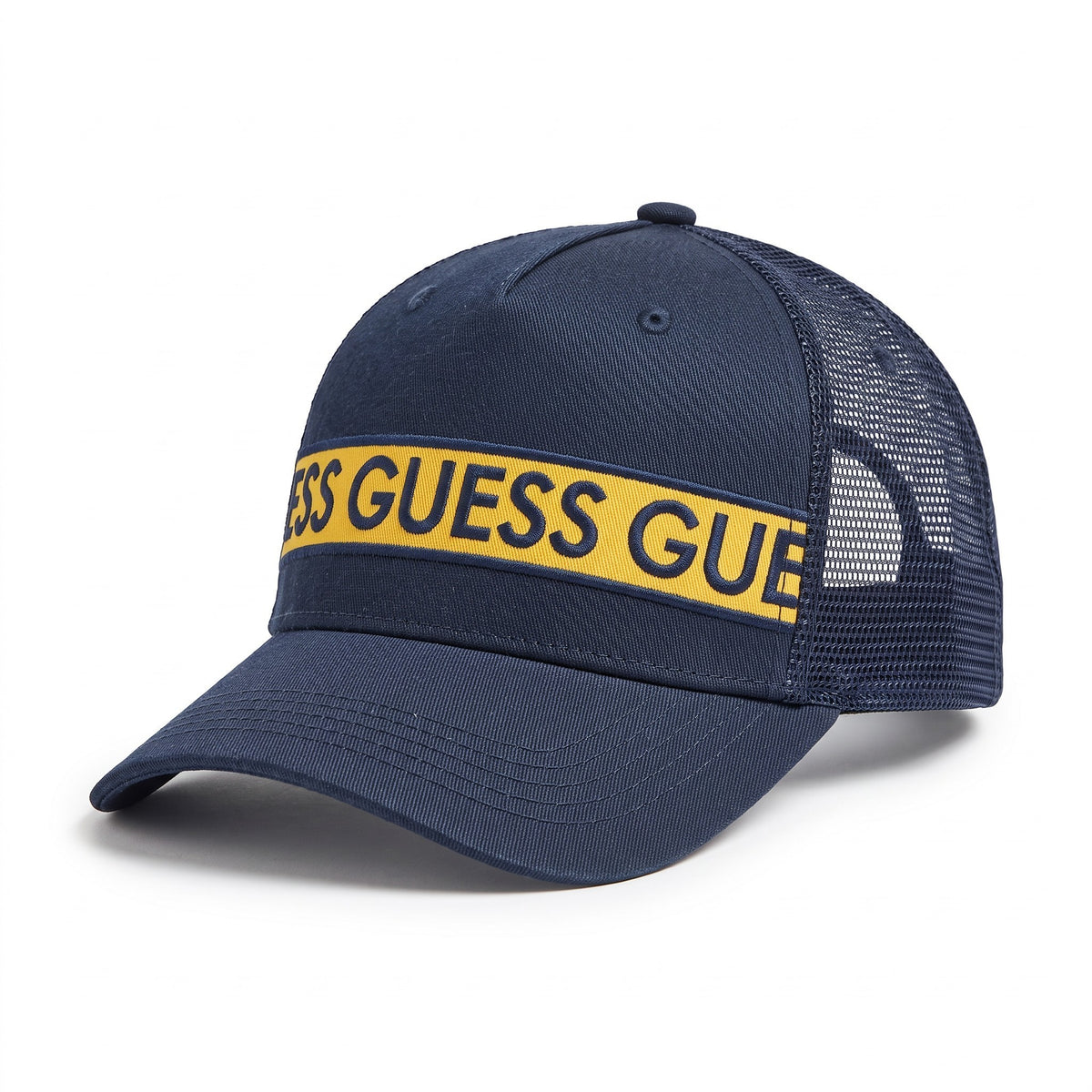 Guess Logo Band Navy Trucker Cap