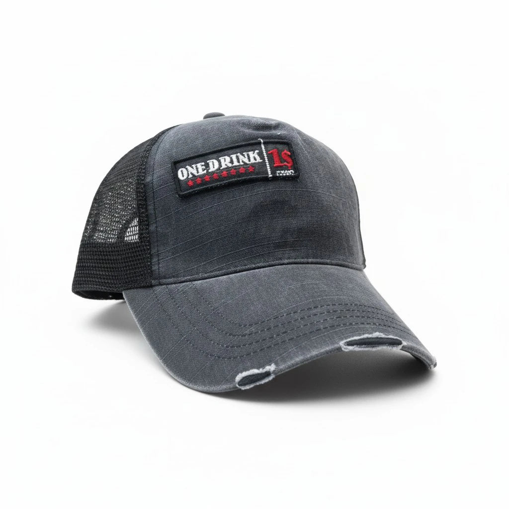 Charcoal "One Drink" Patch Cap