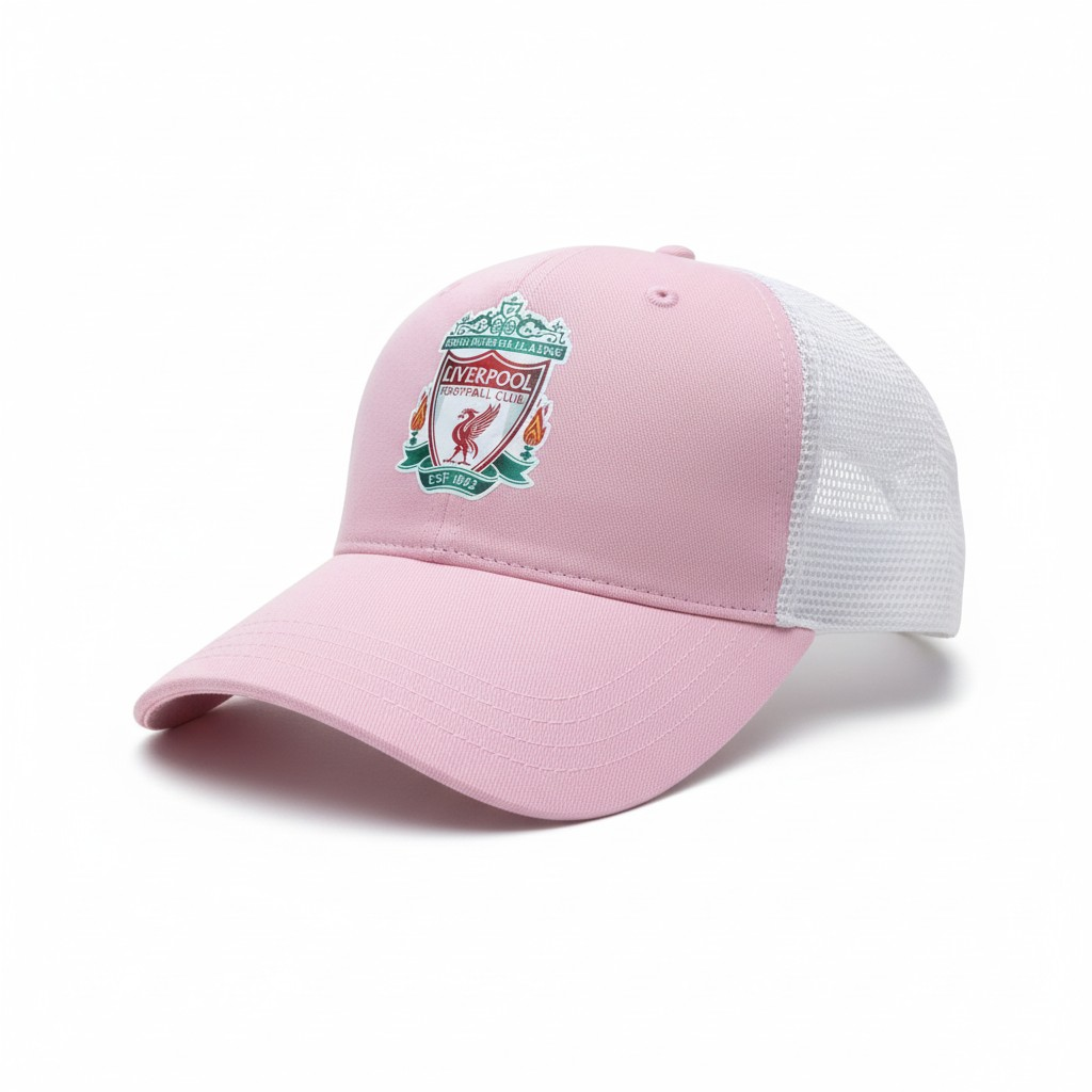 Liverpool F.C. Crest Pink & White Trucker Cap