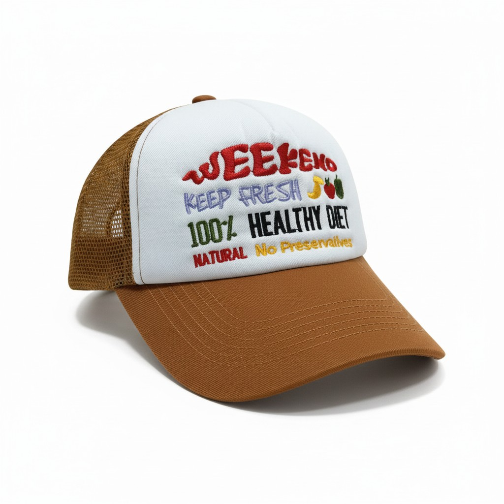 "Weekend Healthy Diet" Embroidered Trucker