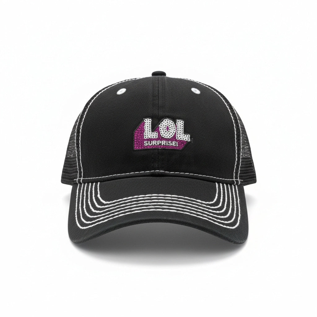 L.O.L. Surprise! Girls' Black Mesh Trucker Hat