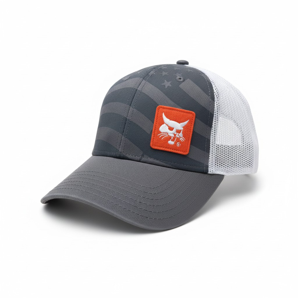 Gray Stars & Stripes Bobcat Trucker