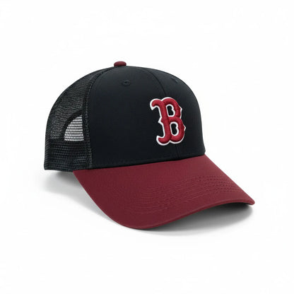 Boston Red Sox Inspired Two-Tone Mesh Trucker Hat