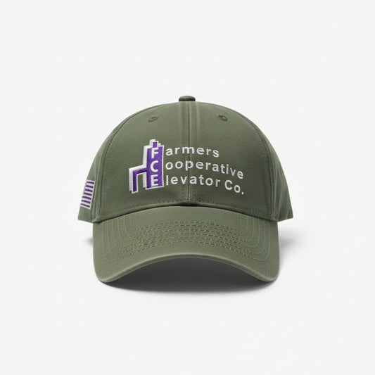 Farmers Cooperative Elevator Co. Embroidered Dad Hat - Olive