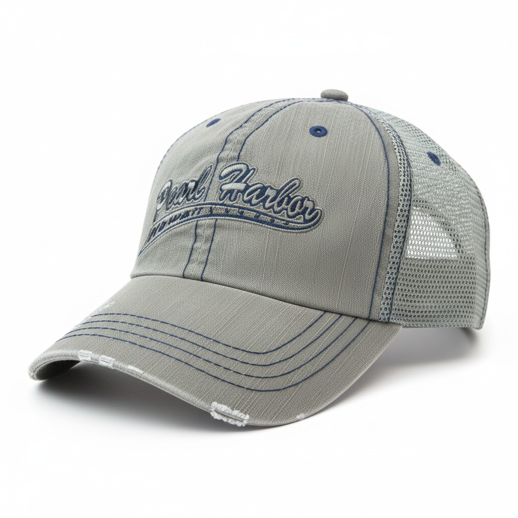 The Pearl Harbor Vintage Distressed Mesh Trucker.