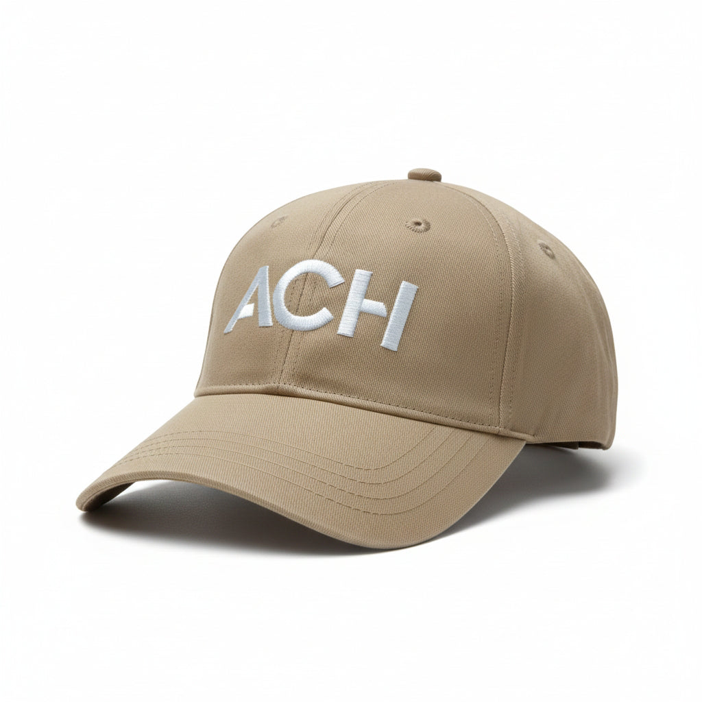 "ACH" Embroidered Khaki Baseball Hat