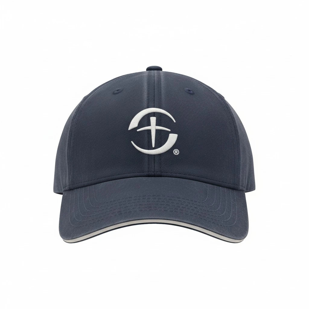 Navy Contrast Trim Logo Baseball Hat