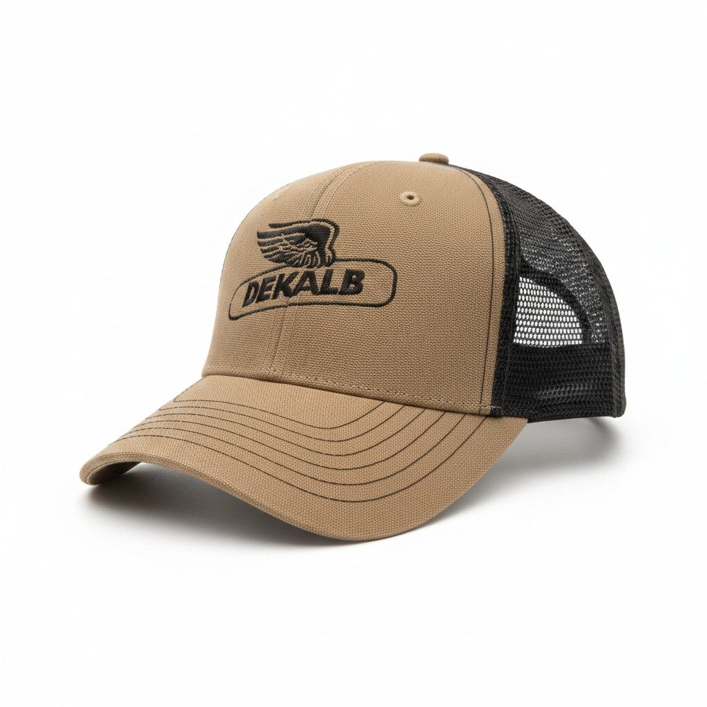 DEKALB Winged Logo Vintage Trucker Hat – Khaki & Black