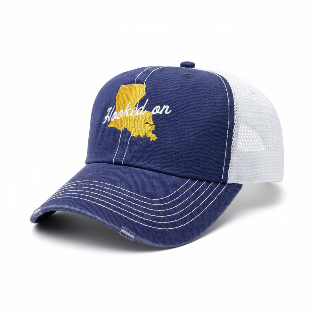Old-School Distressed Navy/White