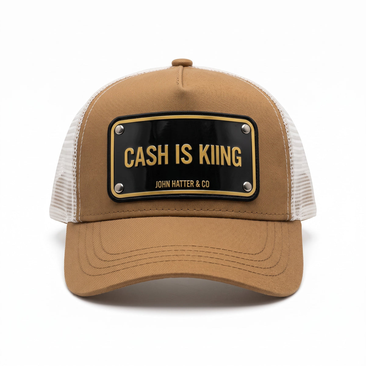 John Hatter & Co. "Cash Is King" Trucker Cap – Beige / Camel