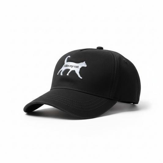 Noir Cat-Print Baseball Cap