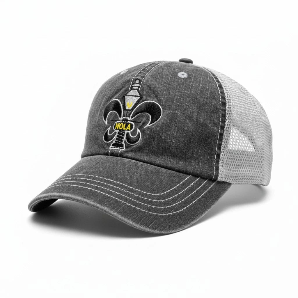 NOLA Fleur-de-Lis Vintage Trucker Cap
